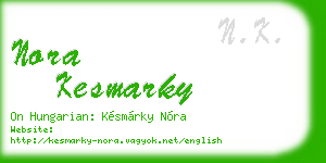 nora kesmarky business card