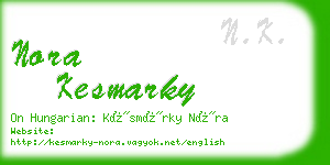 nora kesmarky business card